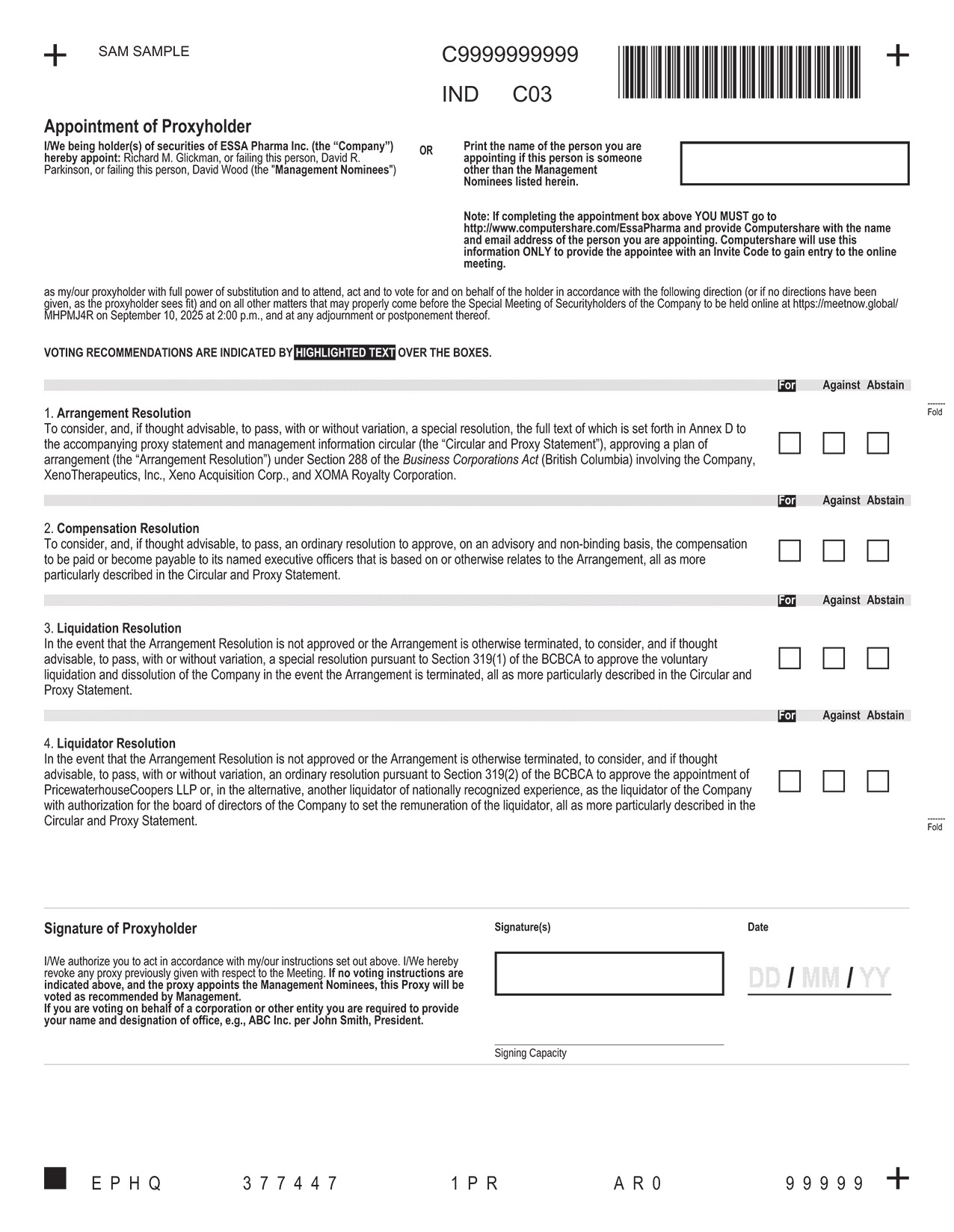 [MISSING IMAGE: px_essapharmaproxy1pg02-bw.jpg]