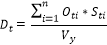 Formula:Dt=i=1nOti*StiVy