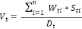 Formula:Vt= i=1n Wti*StiDt