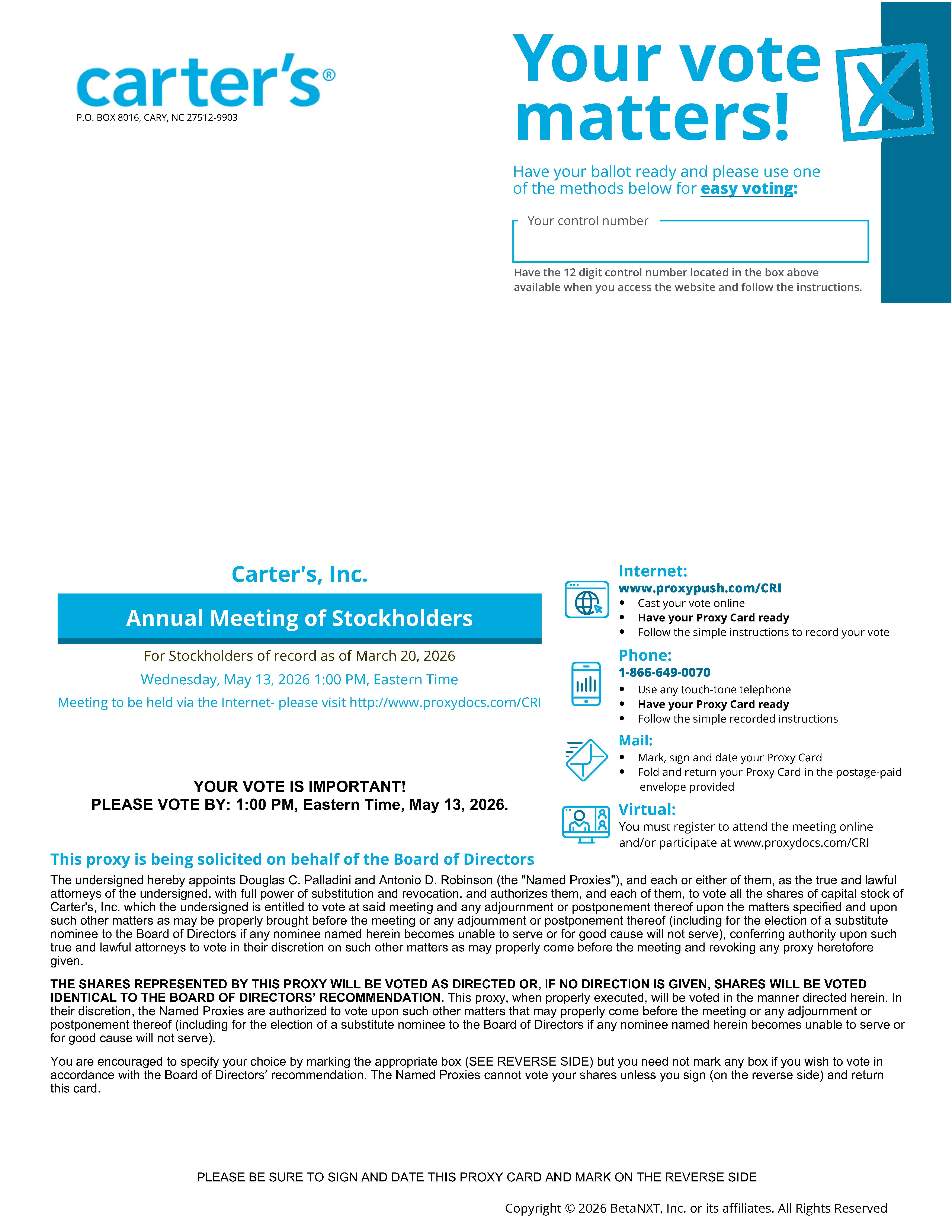 Carters Inc. Proxy Card Page_1.jpg