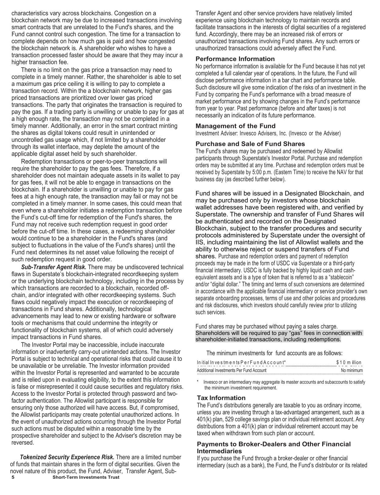 Stablecoin Reserve - Prospectus - Tokenized Shares 485(a).pdf page 7