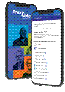 ProxyVote application screen on mobile device
