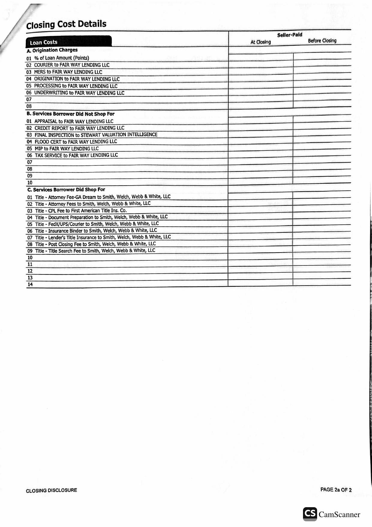 Closing Disclosure - 157 Wells Road, Jenkinsburg, GA - page 2 of 4
