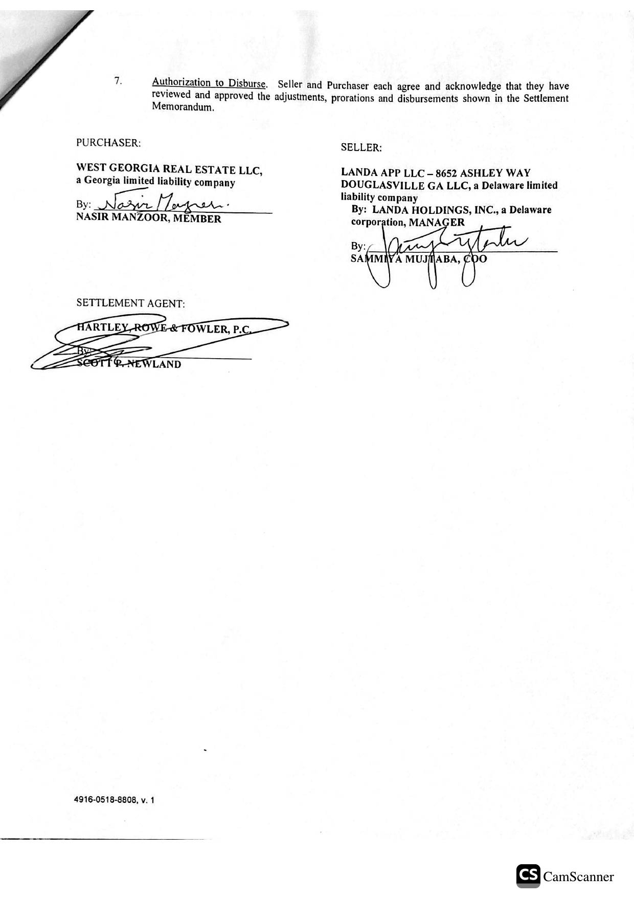 HUD-1 Settlement Statement - 8652 Ashley Way, Douglasville, GA - page 4 of 4