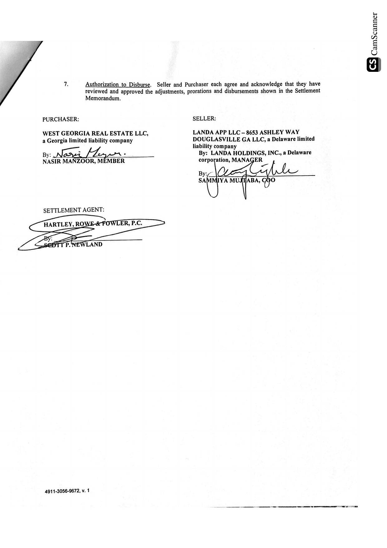 HUD-1 Settlement Statement - 8653 Ashley Way, Douglasville, GA - page 4 of 4